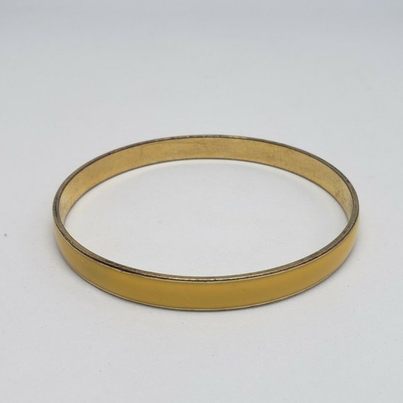 J CREW GOLD TONE YELLOW ENAMEL BANGLE BRACELET - Picture 2 of 7